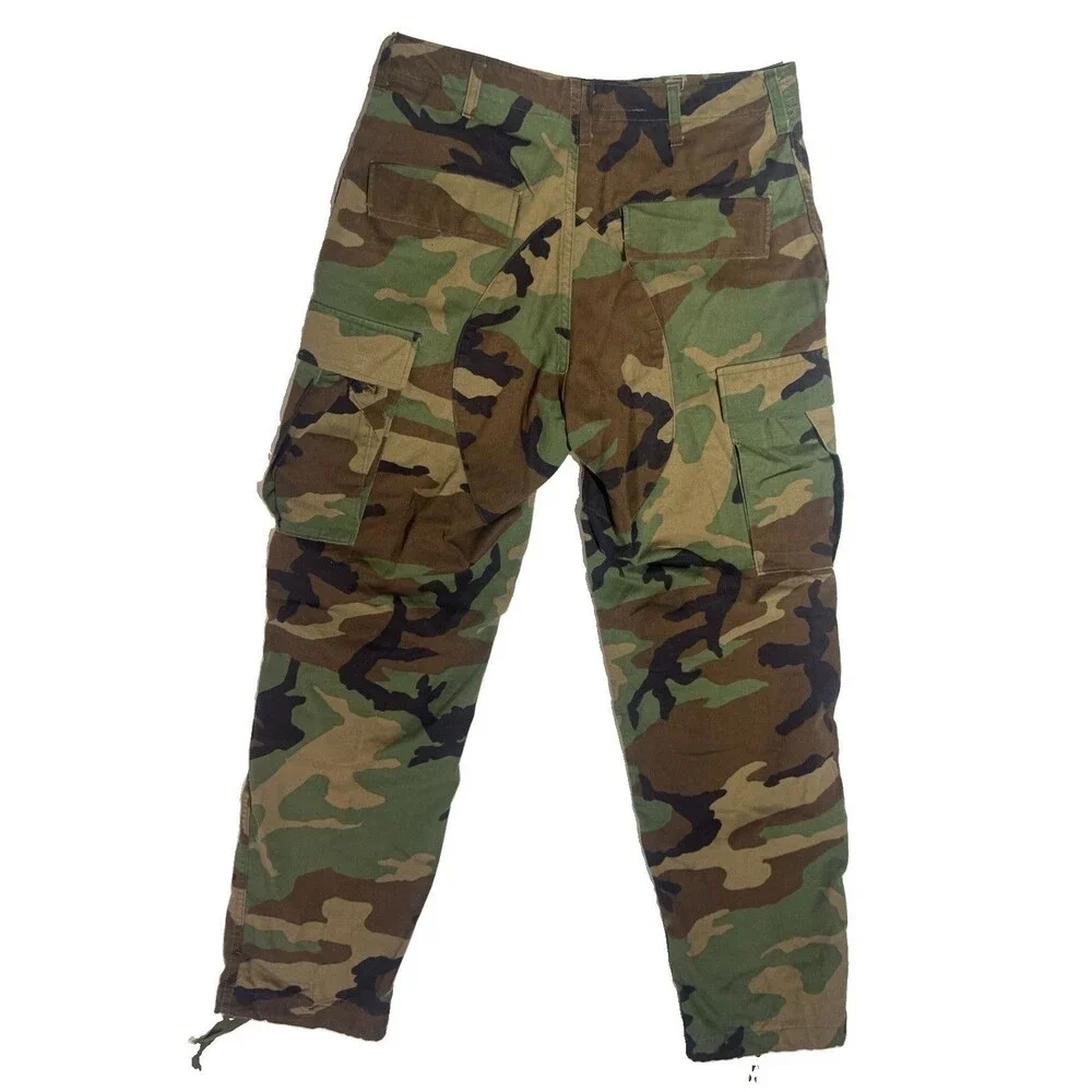 Small Regular - Vintage US Army USAF USMC BDU Cargo Pants Woodland Camo